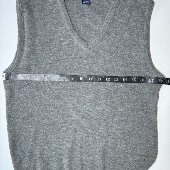 Vintage Troy Hill Sweater Vest Men Medium Gray Knit Orlon Made in USA 80s Preppy - Picture 7 of 9